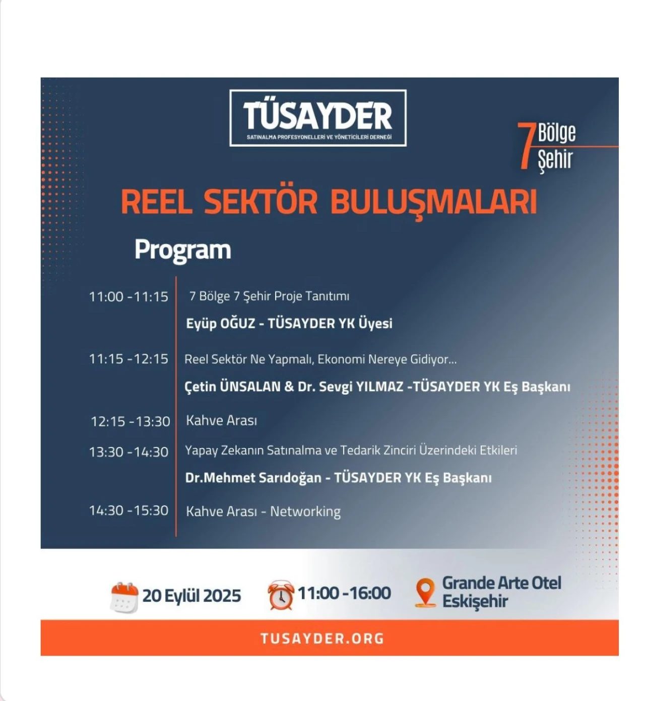 TÜSAYDER’DEN ESKİŞEHİR’DE REEL SEKTÖR BULUŞMALARI SEMİNERİ